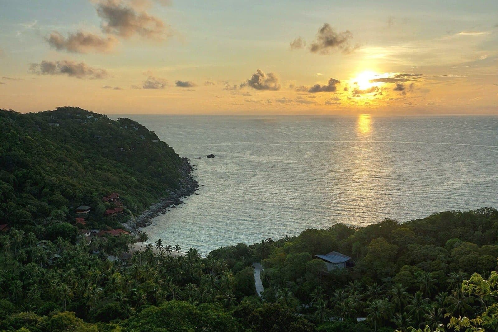 Sunrise over a bay on Koh Tao in the Gulf of Thailand